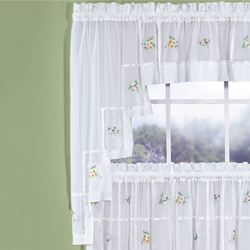 Mini Floral Sheer Swag Valance Pair 60 x 38