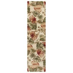 Palm Leaf Rug Runner Beige 26 x 10