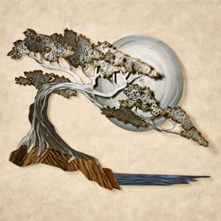Moonlight Cypress Metal Wall Sculpture Multi Metallic