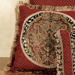 Temara Fringed Square Pillow Multi Warm 18 Square