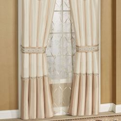 Elegante Tailored Curtain Pair Light Cream