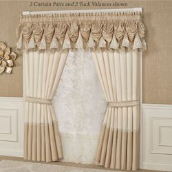 Elegante Sequined Tuck Valance Light Gold 90 x 18