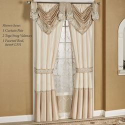 Elegante Sequined Toga Swag Valance Light Gold 24 x 20