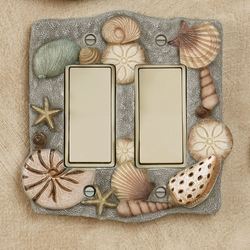 At the Beach Double Dimmer Rocker Switch Blue Gray