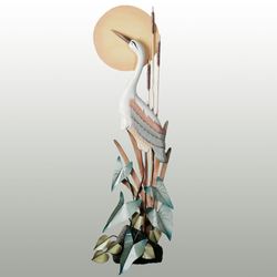 Heron in Moonlight Wall Sculpture