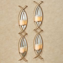 Travelle Wall Candleholder Pair Gold