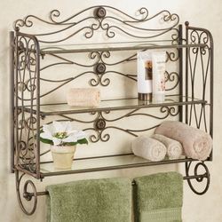 Kadalynn Wall Shelf with Towel Bar Antique Bronze