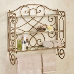 Abbianna Wall Shelf with Towel Bar Antique Gold