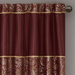Aubrey Wide Tailored Curtain Pair Merlot
