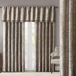 Aubrey Wide Tailored Curtain Pair Taupe