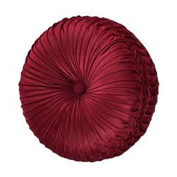Maribella Pleated Tufted Pillow Ruby Round