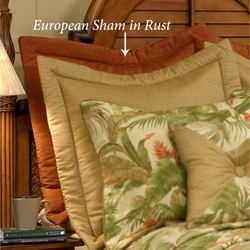 La Selva II Flanged Solid Color European Sham Rust
