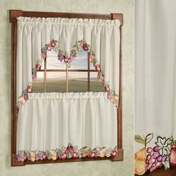 Stacey Solid Light Filtering Cafe Curtain Tier or Valance or Swag ALMOND Stacey Solid Light Filtering Cafe Curtain Tier or Valance or Swag ALMOND