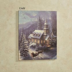 Christmas Sleigh Ride Lighted Canvas Wall Art Multi Warm