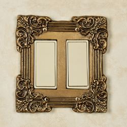 Fleurista Double Dimmer Rocker Antique Brass