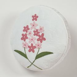 Wildflowers Gusseted Pillow Ivory Round