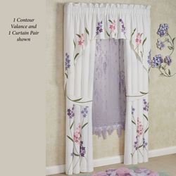 Wildflowers Swag Contour Valance Ivory 72 x 42