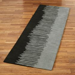Blurred Lines Rug Runner Black