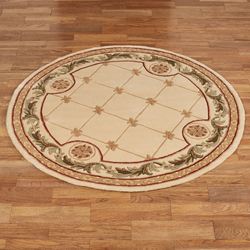Calanthe Border Round Rug Cream 56 Round