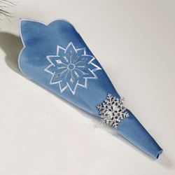 Snowfall Napkins Celestial Blue Set of Four