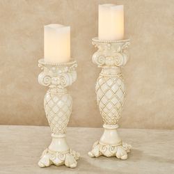 Corinthia Candleholders Antique Ivory Set of Two