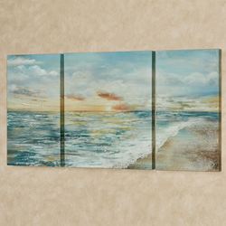Coastal Dawn Canvas Triptych Wall Art Multi Cool Set of Three