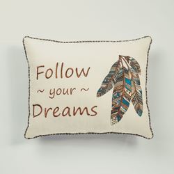 Maverick Embroidered Pillow Multi Warm Rectangle