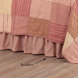 Sawyer Mill Red Gathered Bedskirt Dark Red