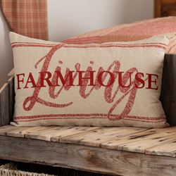 Sawyer Mill Red Farmhouse Living Pillow Dark Red RectangleImage
