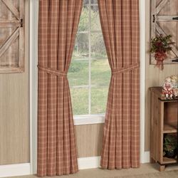 Sawyer Mill Red Tailored Curtain Pair Dark Red