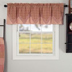 Sawyer Mill Red Layered Valance Dark Red