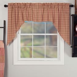 Sawyer Mill Red Swag Valance Pair Dark Red 72 x 36