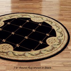 Jewel Fleur De Lis Round Rug  79 RoundImage
