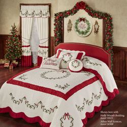 Holly Wreath Canvas Wall Art Red/Green