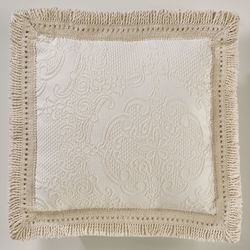 Elegant Medallion Fringed Pillow 18 Square