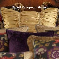 Escapade Shirred Corded Sham Antique Gold European