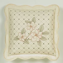 Southern Belle Embroidered Pillow Butter 18 Square