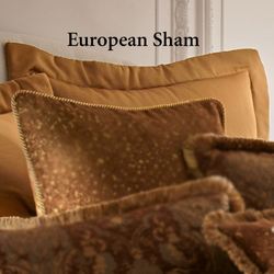 China Art Flanged Tailored Sham Dark Gold European