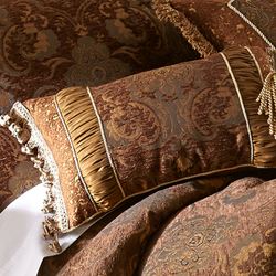 China Art Brown Corded Pillow Rectangle