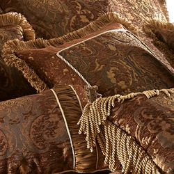 China Art Brown Framed Corded Pillow 20 Square