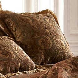 China Art Brown Brushed Fringe Pillow 20 Square