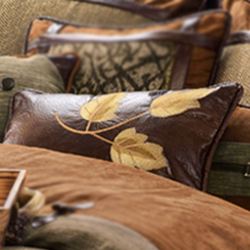 Highland Lodge Embroidered Pillow Espresso Rectangle