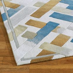Urban Intersection Rectangle Rug Light Cream