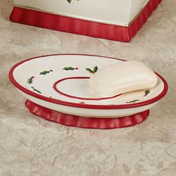 Holly Wreath Soap Dish Eggshell