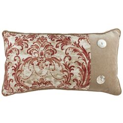 Savannah Damask Piped Pillow Cinnabar Rectangle