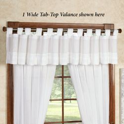 Jasmine Voile Wide Tab Top Valance Off White 90 x 16