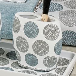Dotted Circles Brush Holder Off White