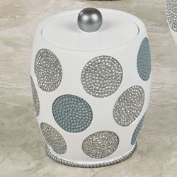 Dotted Circles Covered Jar Off White