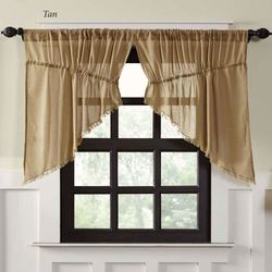 Tipton Semi Sheer Prairie Swag Valance Pair 72 x 36