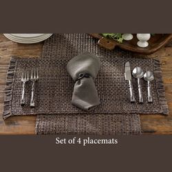 Tweed Basics Placemats Charcoal Set of Four
